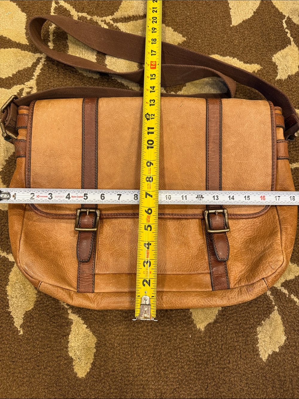 FOSSIL leather messenger bag - Picture 2 of 9